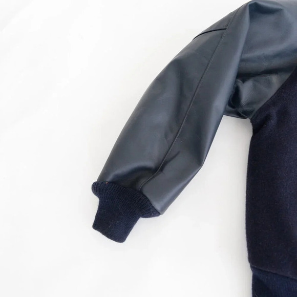 VTG Reed Sportswear Navy 100% Wool And Leather Detroit Police Supporter Jacket L - Picture 10 of 15